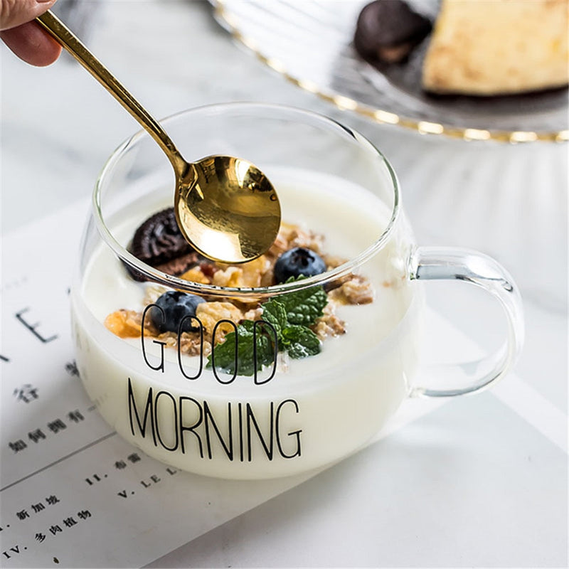 Caneca de Vidro "Good Morning"