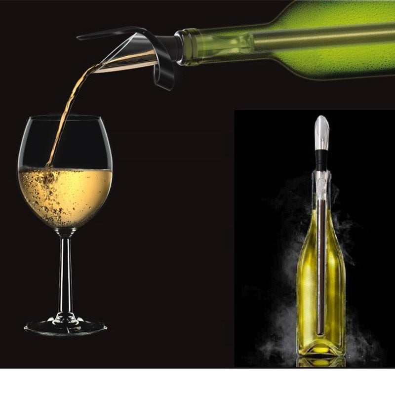 Bastão Resfriador de Vinho c/ Bico Aerador em Aço Inox