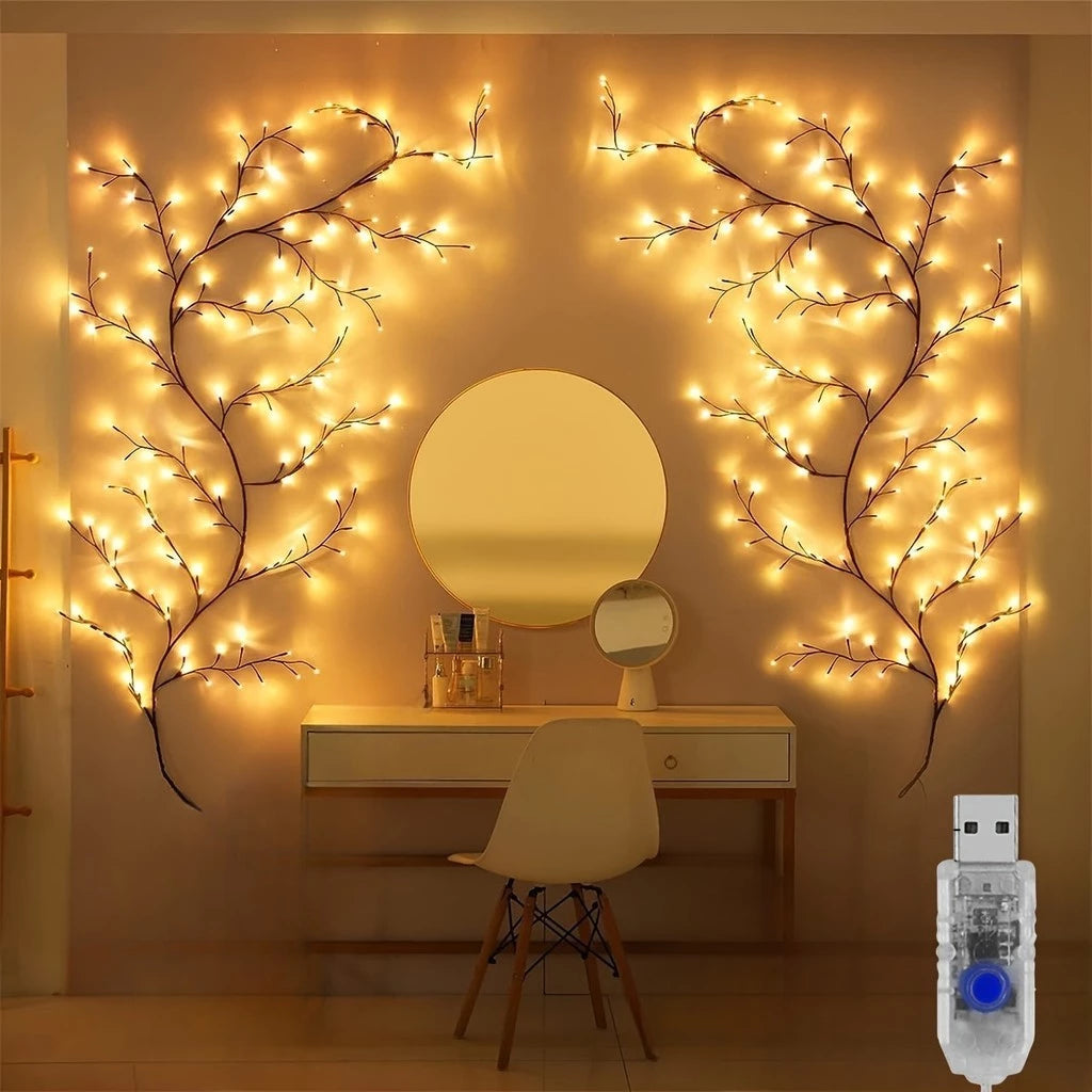 Videira de Salgueiro Iluminado para Decoração Kasamô