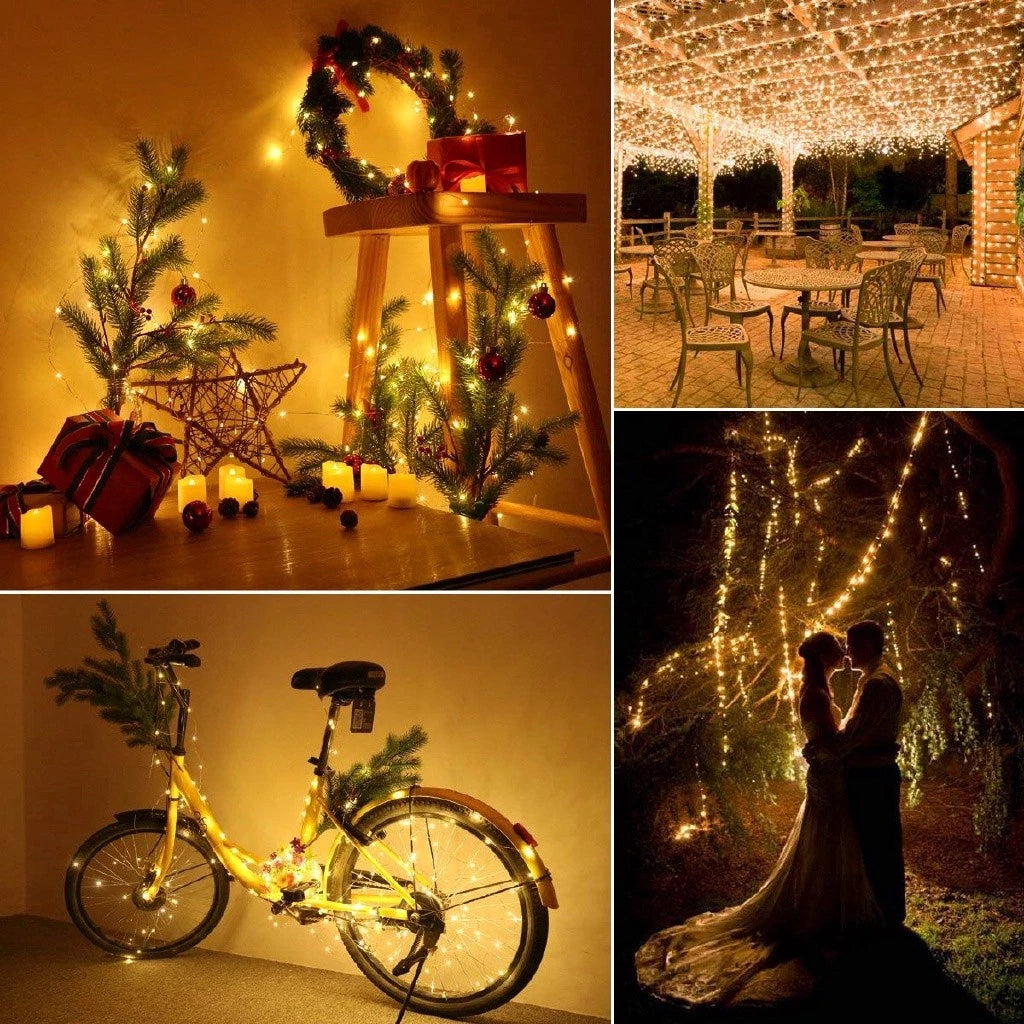 Luzes de Natal Led Solar Impermeável - Decoração de Natal